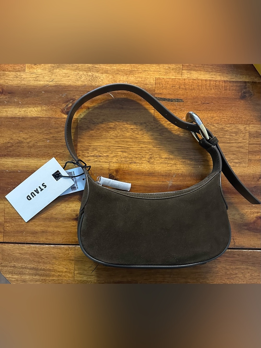 Brand New Staud Brown Suede Shoulder Bag / Purse